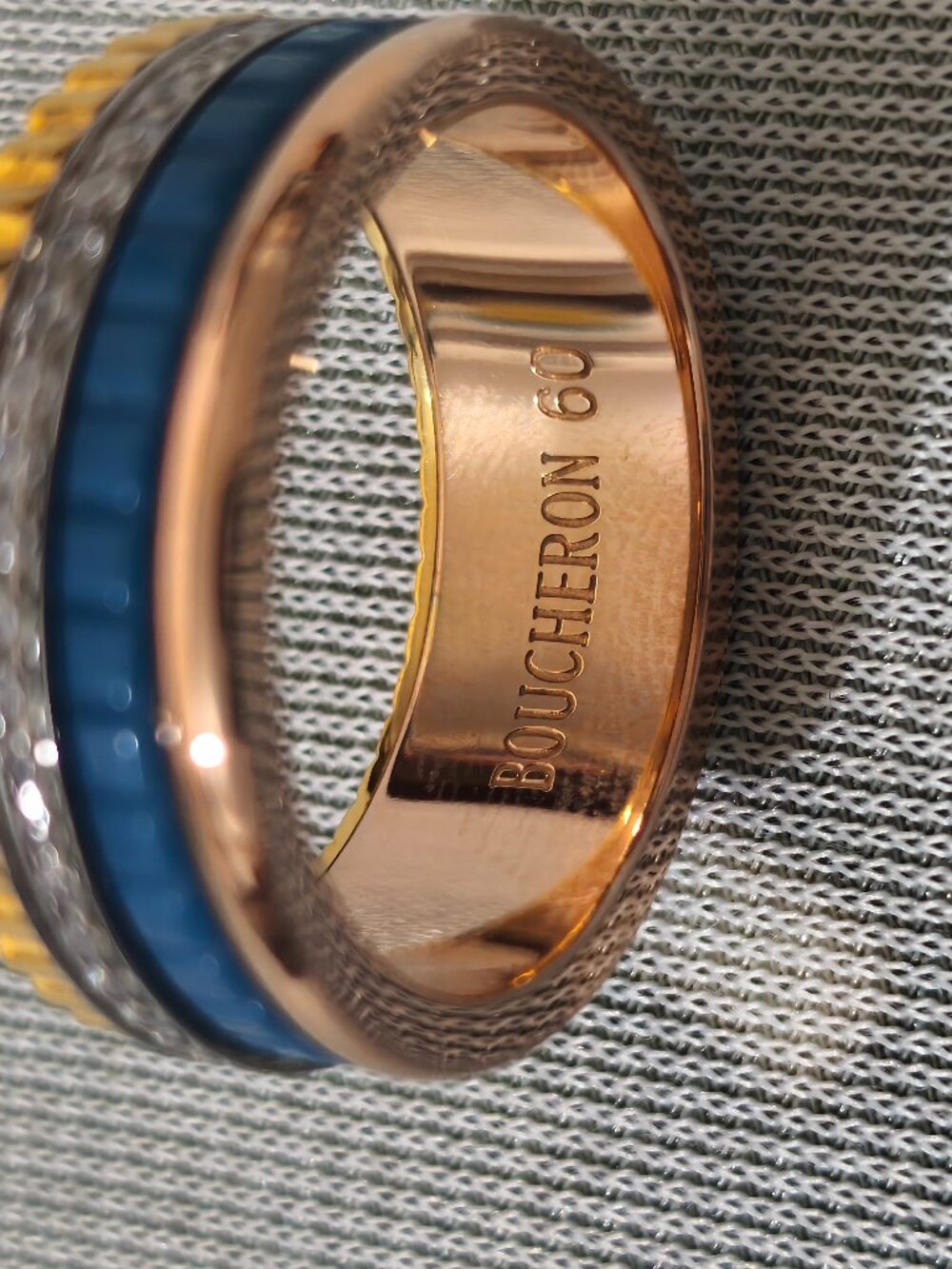 Boucheron Blue Ring Diamond-Set Four-Band Design Ring - Picture 5 of 6